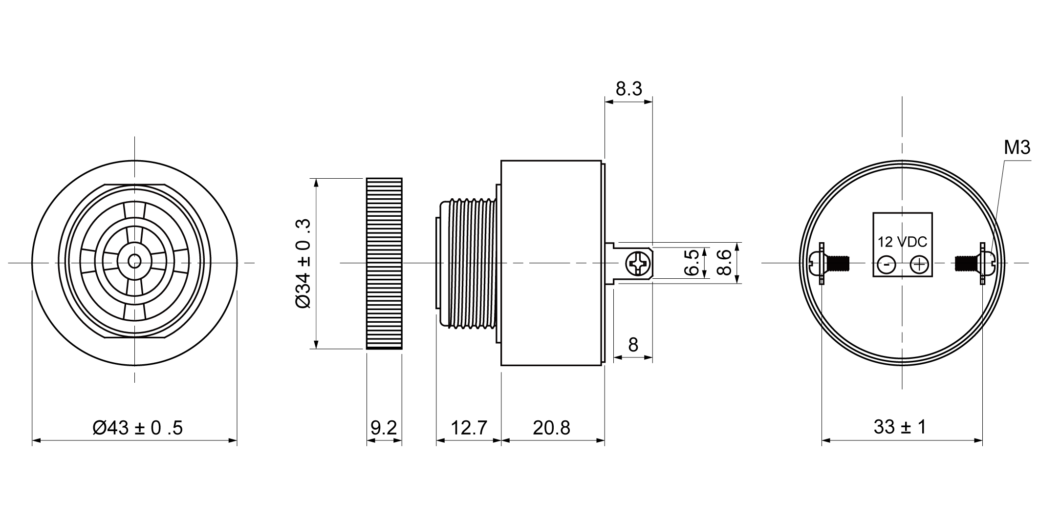 XPB4310A-29FP12E Mechanical Drawing